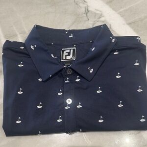 FootJoy Men's Dark Blue Golf-Themed Shirt